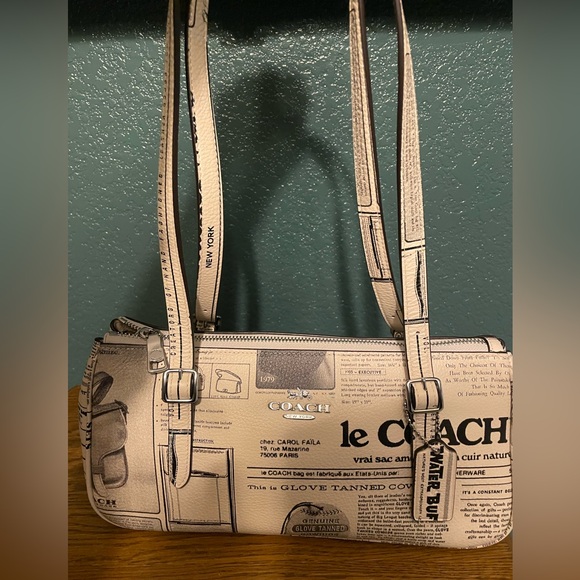Coach Handbags - Coach Newspaper Print Shoulder Bag